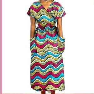 YEVU Midi Wrap Dress NWT